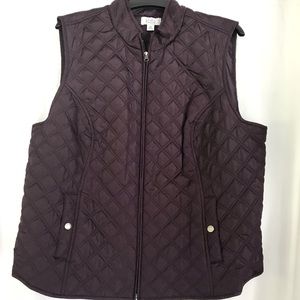 Croft & Barrow Quilted Vest, Plum, Sz XXL, New